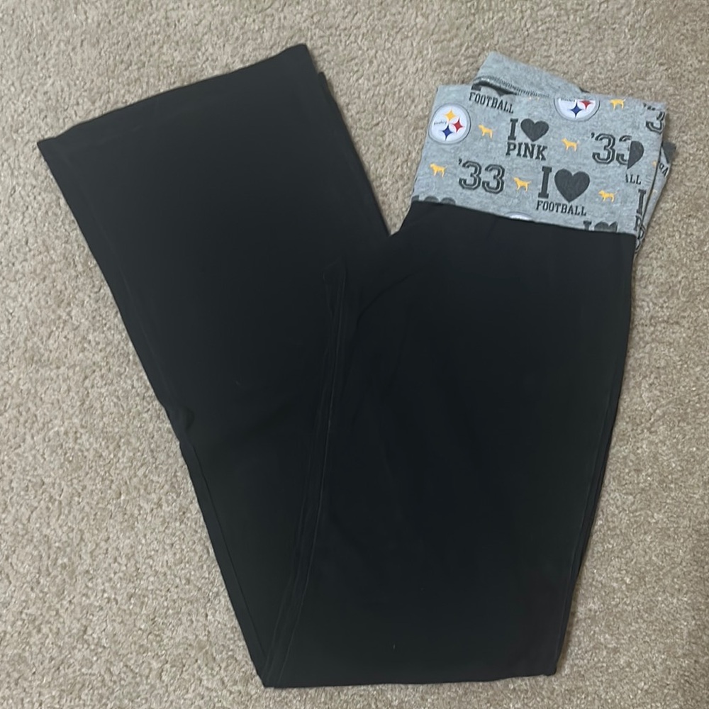 PINK Victoria's Secret NFL Flare Pants with Fold-Over Waistband - Size M